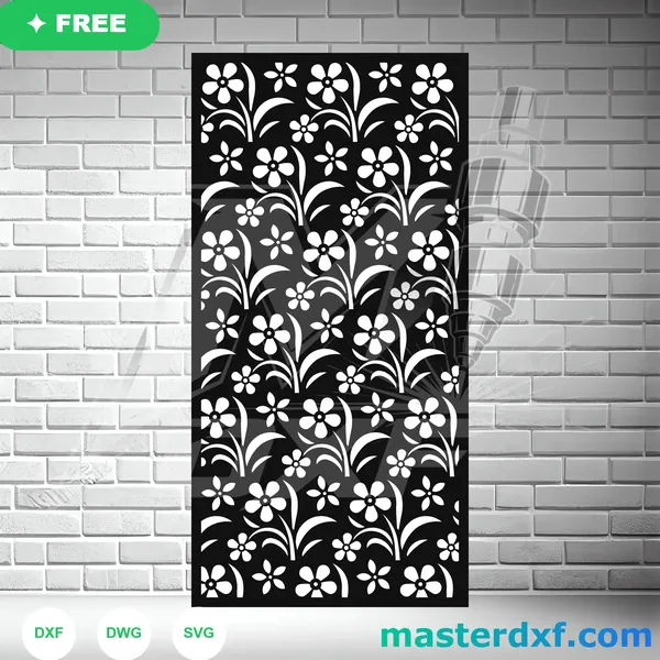 Daisy Meadow Grass Pattern Free DXF Panel DXF File